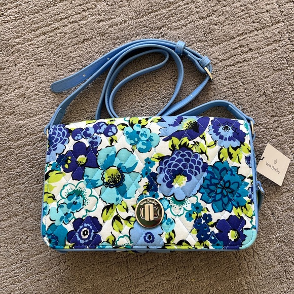 Vera Bradley Handbags - Vera Bradley Turnlock Crossbody - Blueberry Blooms